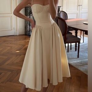 House of CB Samaria' Taupe Corset Sundress size Medium cup A-C NWOT